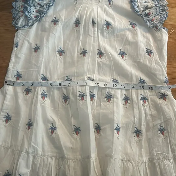 NWT Sea NY Renee Embroidered Strawberry Dress Cream Size S