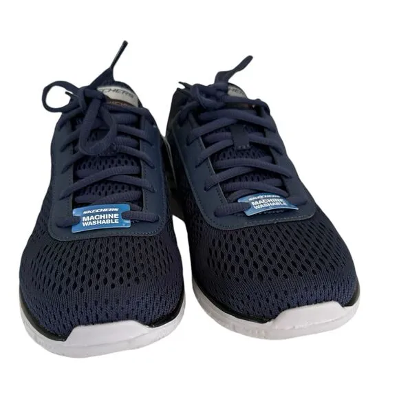 NWT Skechers Mens Track Moulton Navy Blue Memory Foam Washable Sneakers Size 8