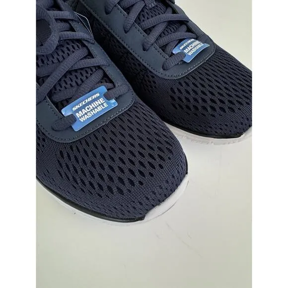 NWT Skechers Mens Track Moulton Navy Blue Memory Foam Washable Sneakers Size 8