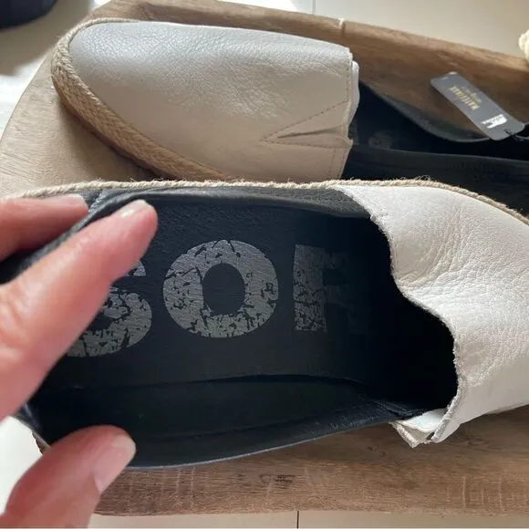 NWT Sorel Ella Leather Slip On Espadrilles Shoes