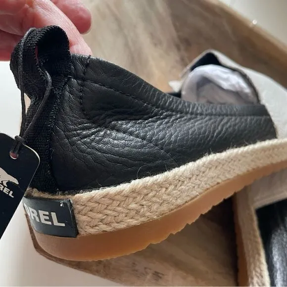 NWT Sorel Ella Leather Slip On Espadrilles Shoes