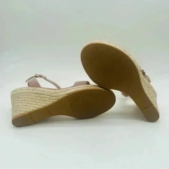 NWT STUART WEITZMAN Teddi Suede Espadrille Wedge Sandals Camel Size 9.5