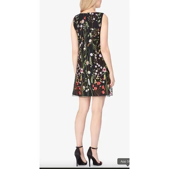 NWT Tahari ASL Floral Embroidered Shift Dress 12