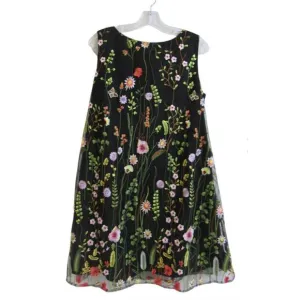 NWT Tahari ASL Floral Embroidered Shift Dress 12