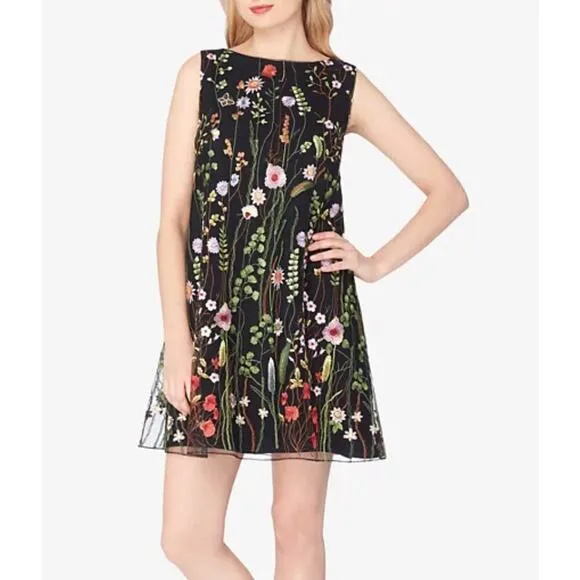 NWT Tahari ASL Floral Embroidered Shift Dress 12