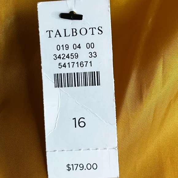 NWT Talbots | Wool Blend Blazer Harvest Gold | Size 16 | Ornate Metal Buttons