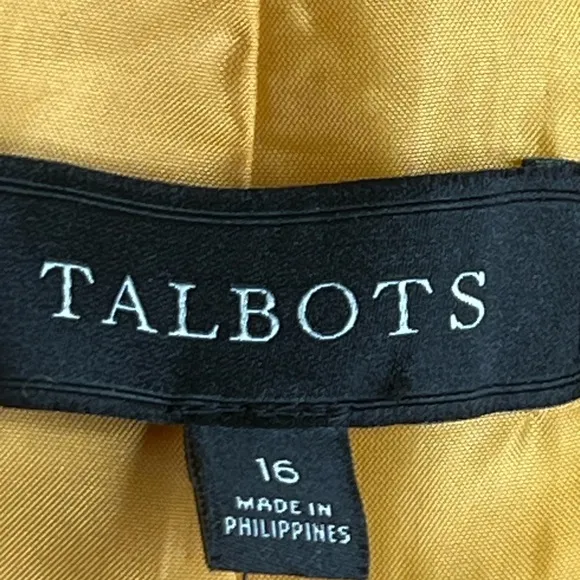 NWT Talbots | Wool Blend Blazer Harvest Gold | Size 16 | Ornate Metal Buttons