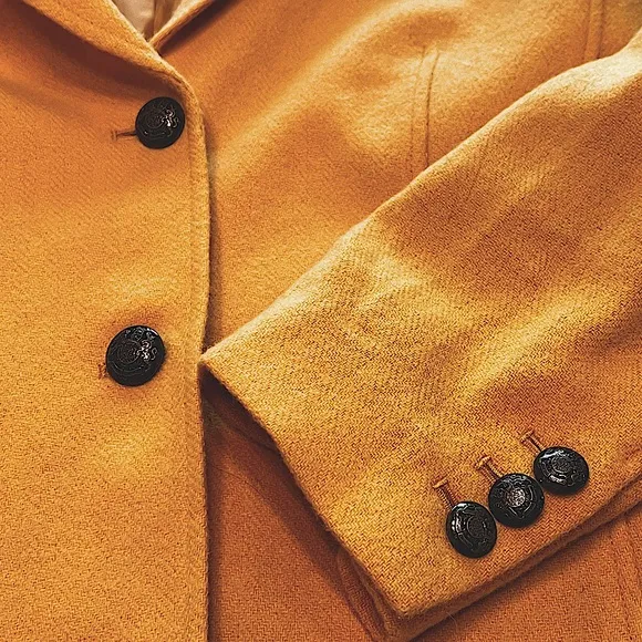 NWT Talbots | Wool Blend Blazer Harvest Gold | Size 16 | Ornate Metal Buttons