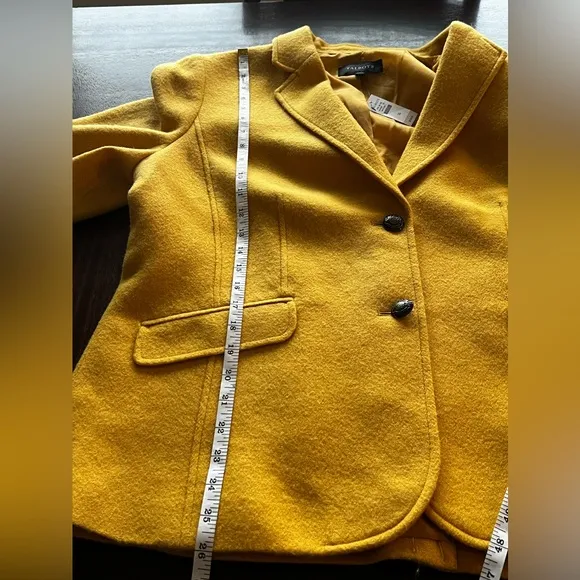 NWT Talbots | Wool Blend Blazer Harvest Gold | Size 16 | Ornate Metal Buttons