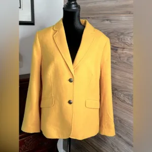 NWT Talbots | Wool Blend Blazer Harvest Gold | Size 16 | Ornate Metal Buttons