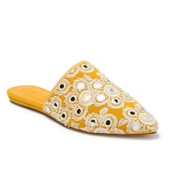 NWT Tory Burch Elora Gold India Mirrored Flats Women’s Size 9.5