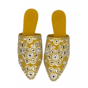 NWT Tory Burch Elora Gold India Mirrored Flats Women’s Size 9.5