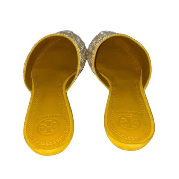 NWT Tory Burch Elora Gold India Mirrored Flats Women’s Size 9.5