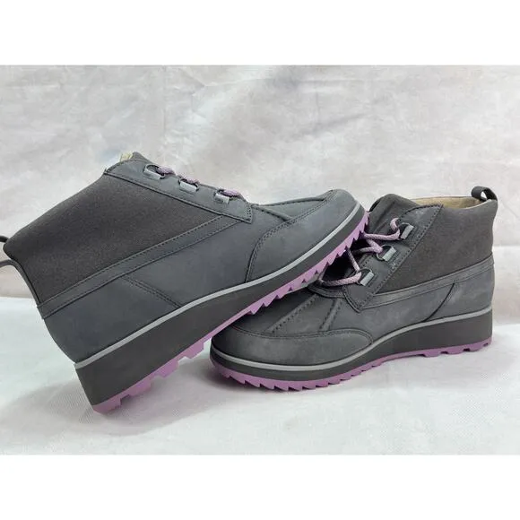 NWT Vionic Women's 10 Waterproof Gray High-Top Boots Acadia Nolan Purple NEW