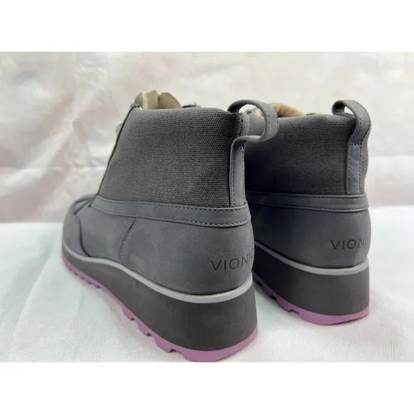 NWT Vionic Women's 10 Waterproof Gray High-Top Boots Acadia Nolan Purple NEW