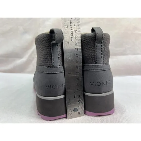NWT Vionic Women's 10 Waterproof Gray High-Top Boots Acadia Nolan Purple NEW