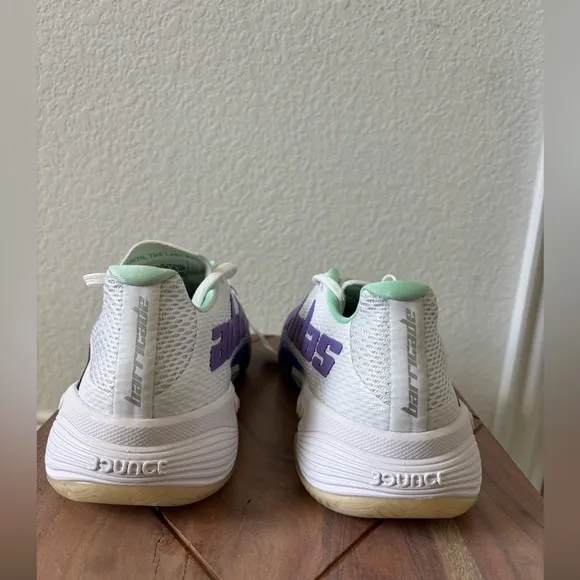 NWT WOMEN Adidas Barricade White and Blue SOME PURPLE Tennis Shoes