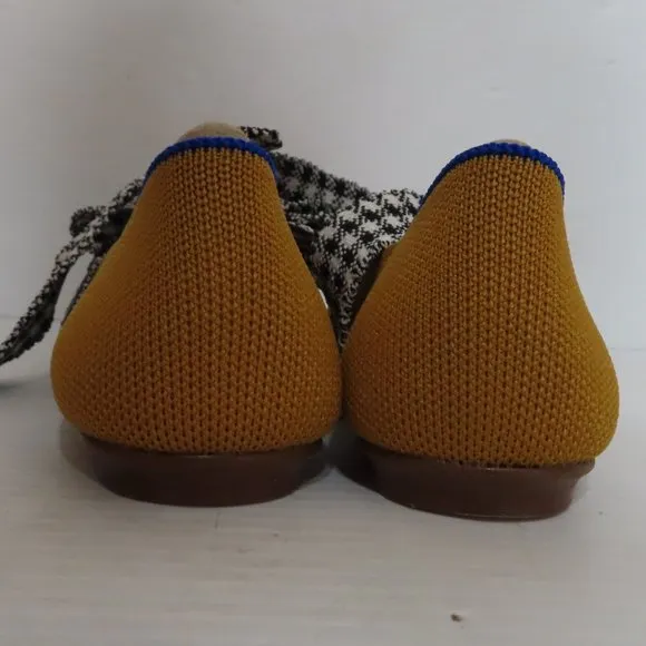 NWT Women's Rothy's Golden Gingham Mary Jane pointed toe flat sz 5