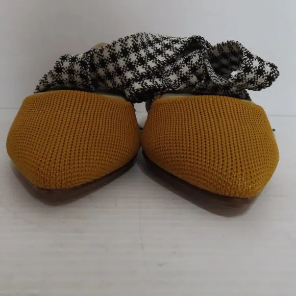 NWT Women's Rothy's Golden Gingham Mary Jane pointed toe flat sz 5