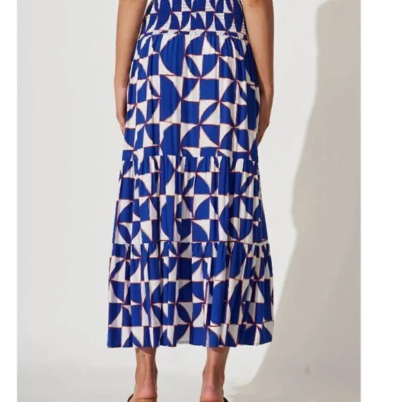 ✨NWT✨Abel the Label Anthropologie Red White &amp; Blue Tasmin Maxi Skirt XS