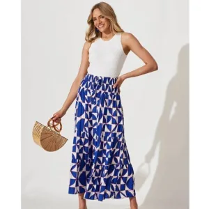 ✨NWT✨Abel the Label Anthropologie Red White &amp; Blue Tasmin Maxi Skirt XS