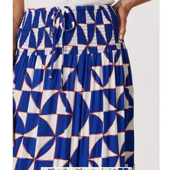 ✨NWT✨Abel the Label Anthropologie Red White &amp; Blue Tasmin Maxi Skirt XS