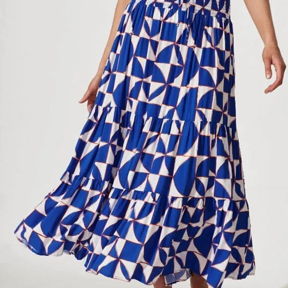 ✨NWT✨Abel the Label Anthropologie Red White &amp; Blue Tasmin Maxi Skirt XS