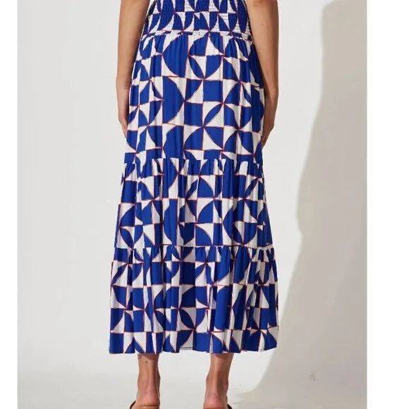 ✨NWT✨Abel the Label Anthropologie Red White &amp; Blue Tasmin Maxi Skirt XS