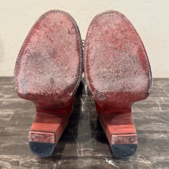 Oak Tree Frontier Red Leather Lace Front Boots