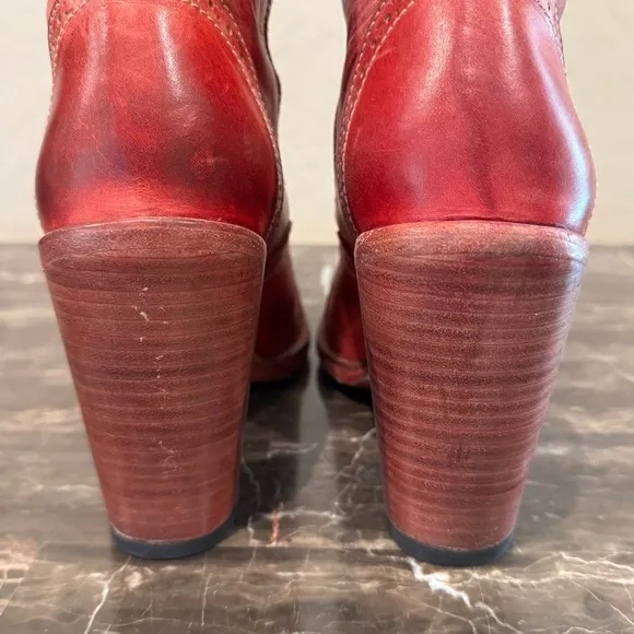 Oak Tree Frontier Red Leather Lace Front Boots