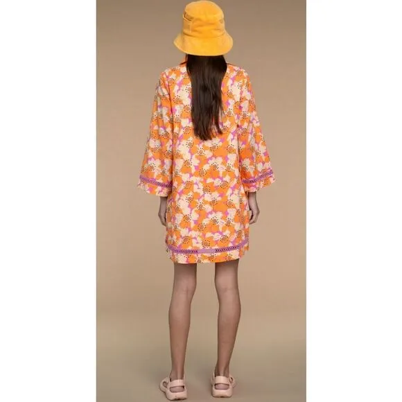 Olivia James the Label Taylor Dress in Poppy Sunset $265 XS