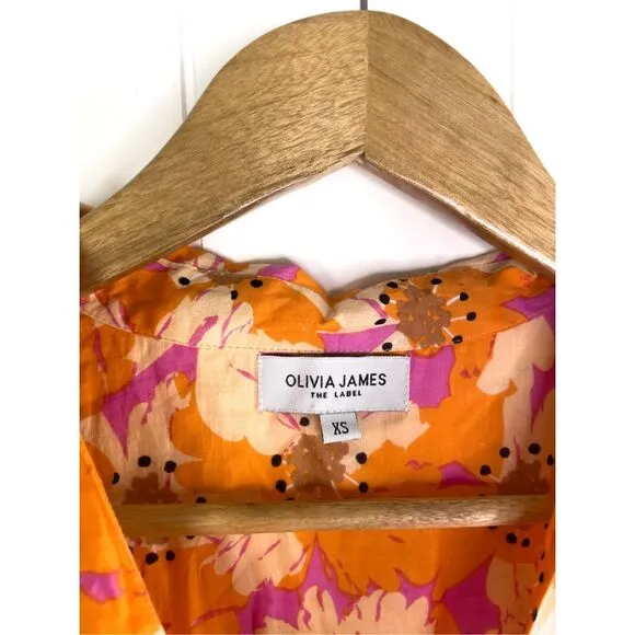 Olivia James the Label Taylor Dress in Poppy Sunset $265 XS