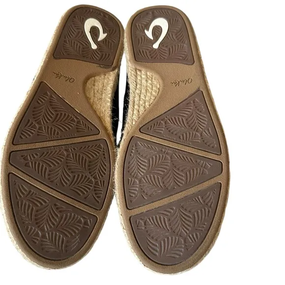 OLUKAI KAULA PA’A LLI CONVERTABLE LINEN ESPADRILLE SHOES SIZE 37