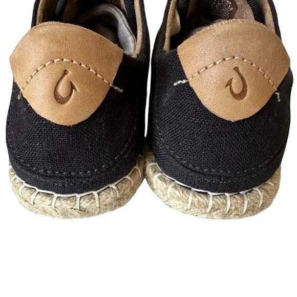 OLUKAI KAULA PA’A LLI CONVERTABLE LINEN ESPADRILLE SHOES SIZE 37