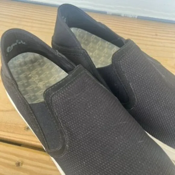 OluKai KI'IHELE Women’s Slip On Sneakers Black Mesh Size 10