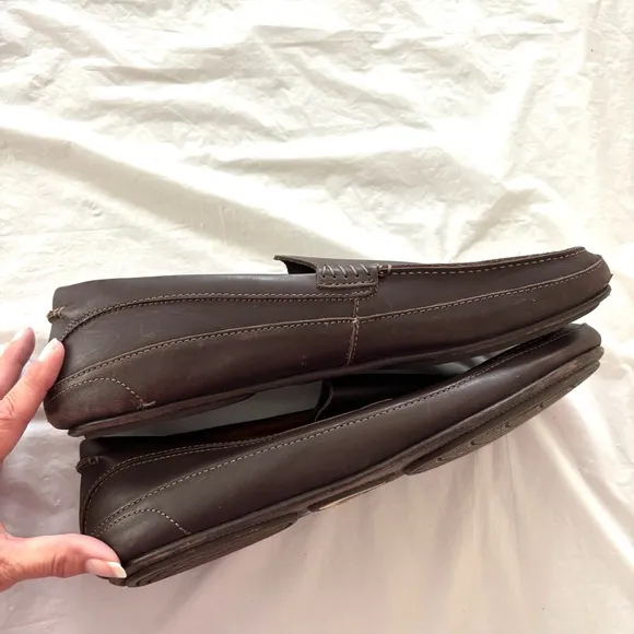 Olukai Kulana leather brown loafers SZ 13 NWOT