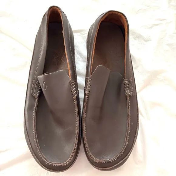 Olukai Kulana leather brown loafers SZ 13 NWOT