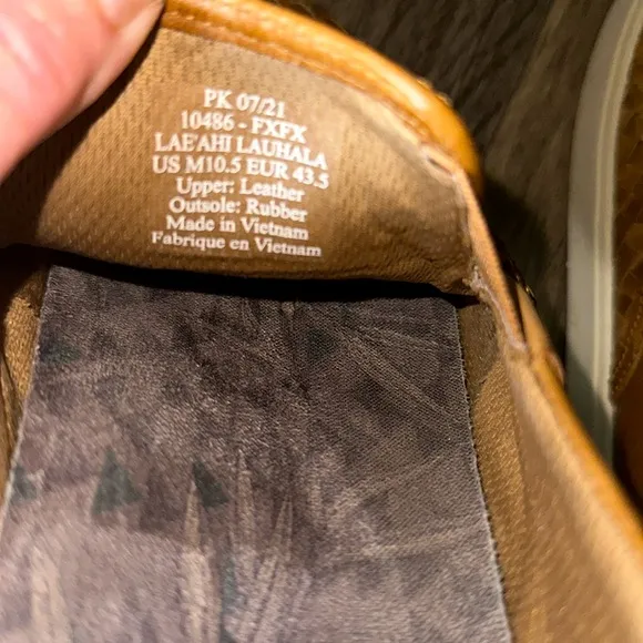 Olukai Lae’ahi Lauhala Slip On Leather Sneakers, Size 10.5