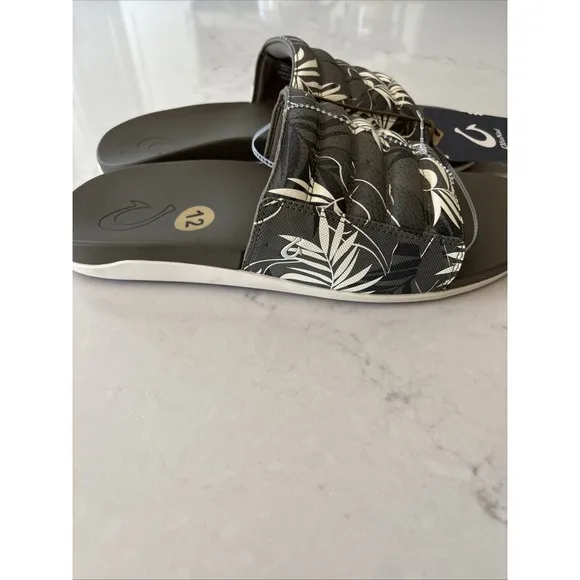 OluKai Maha Olu-Men's 12 Slides Sandal Hunter Green Aloha Water Friendly Comfort