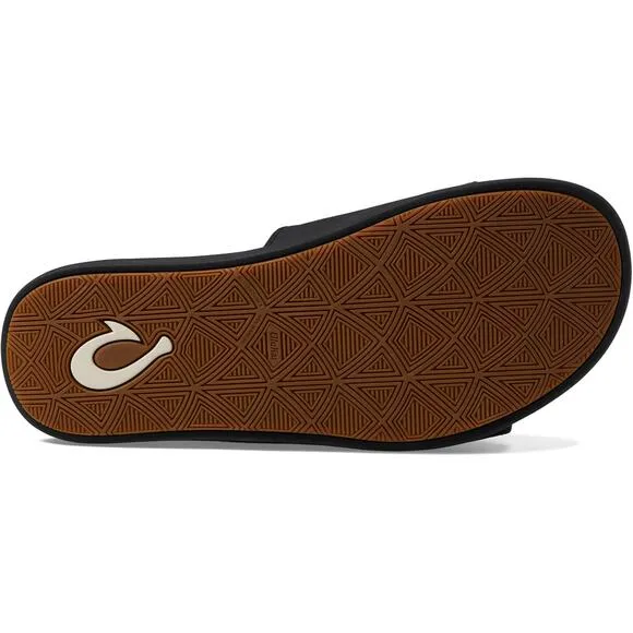 OluKai Men's Maha 'Olu Slides Size US 10 EU 43 Black Water Resistant NIB