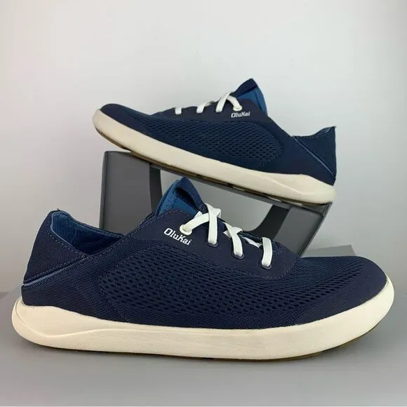 Olukai men’s trench blue Moku Pae slip on breathable mesh sneakers size 41 US 8