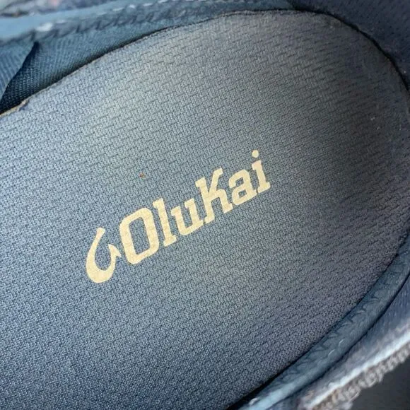Olukai men’s trench blue Moku Pae slip on breathable mesh sneakers size 41 US 8
