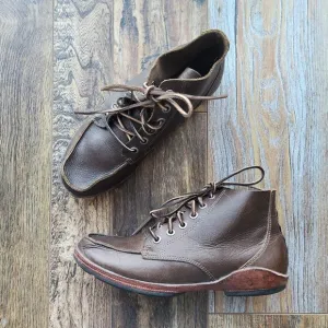 Olukai Ni'O Ankle Boots Lace-Up Waterproof Cushion Footbed Brown Leather Men's