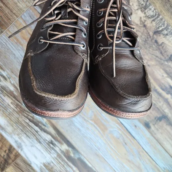 Olukai Ni'O Ankle Boots Lace-Up Waterproof Cushion Footbed Brown Leather Men's