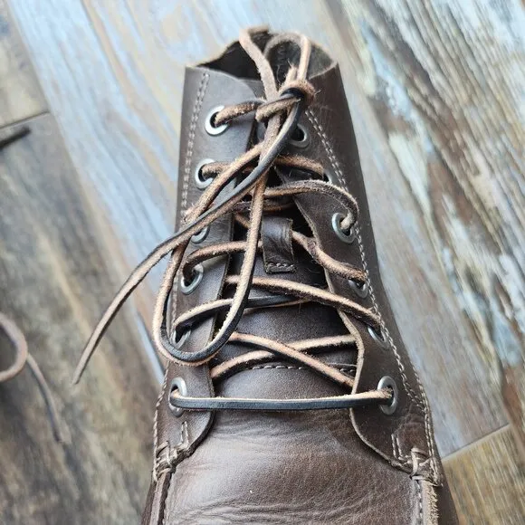 Olukai Ni'O Ankle Boots Lace-Up Waterproof Cushion Footbed Brown Leather Men's