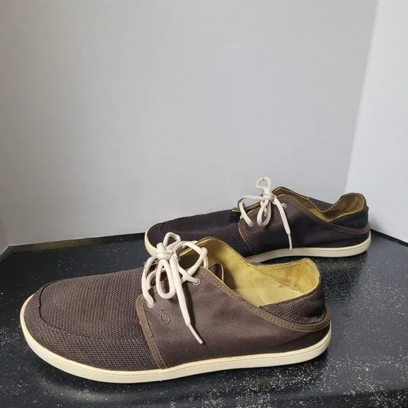 Olukai Nohea Brown Mesh Sneakers