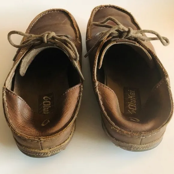 OluKai Ohana Leather Lace Up Loafers