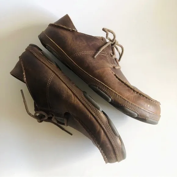 OluKai Ohana Leather Lace Up Loafers