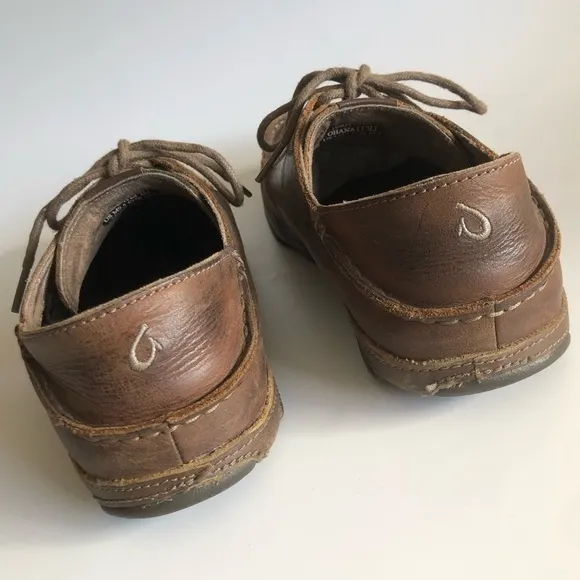 OluKai Ohana Leather Lace Up Loafers