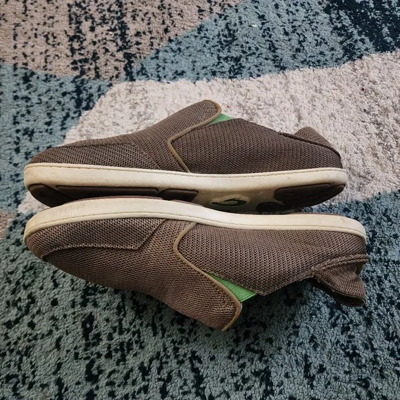 Olukai Shoes Men’s Size 10 Nohea Mesh Brown Slipon Casual Loafers Collapse Heels